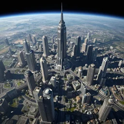a large, extremely detailed high-tech city in low earth orbit, trending on artstation, in the style of Mass Effect