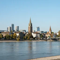 skyline of the shore of rhein in basel