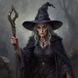 old Witch in the style of Justin Gerard, realistic painting, Digital art, very detailed, High definition, trending on Artstation
