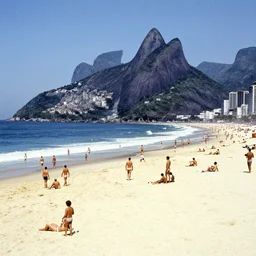 Rio de janeiro 1970's beach, color photo by Slim Aarons