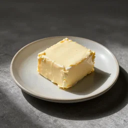 still life plate of butter. art by michael