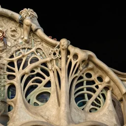 beautiful organic molding, art nouveau, gaudi, black background, sharp focus, dynamic lighting, harmony, beauty, masterpiece