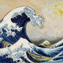 the great wave off kanagawa painted by van gogh highly detailed