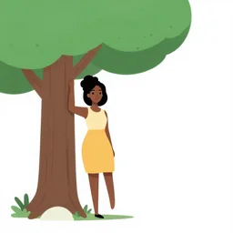 african girl standing close to a tree, clean cel shaded vector art, behance hd by lois van baarle, artgerm, helen huang, by makoto shinkai, ilya kuvshinov, rossdraws, illustration