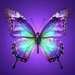 mechanical butterfly, fluorescent, glowing, realistic high detailed scales octane render, portrait, centered, anime style, disney character style violet enlightened background