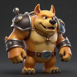 Rayman legends boss, A baddass Dog, character design,  in the style of michael ancel, Ruan Jia and Mandy Jurgens and Greg Rutkowski, trending on Artstation, award winning, unreal engine, octane render W 1024