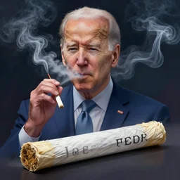 joe biden smoking a giant joint, smoke, amazing detail, realistic digital art, artstation, award winning