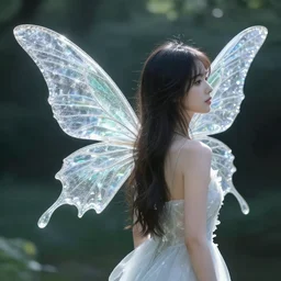 photo of a beautiful fairy with crystal wings