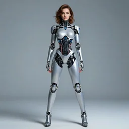 young lady cyborg like lana del ray, bioorganic concept, beautiful face, full body,