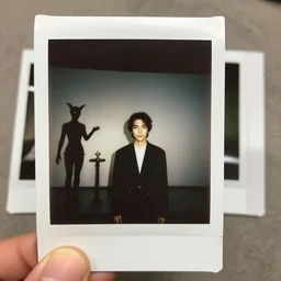 instax symmetry frame from Alien movie by Tetsuya Ishida, from Pan's Labyrinth (2006) by Alicja Kwade, baphomet preaching, dressed by Salvatore Ferragamo and by Chanel, haute couture painted by Peter Paul Rubens and by John Baeder, editorial fashion photography from vogue magazine, in coral mycelium stalagmite by Jean-Michel Basquiat