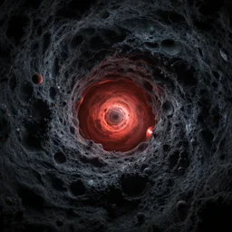 the interior of a black hole, detailed, trending on artstation