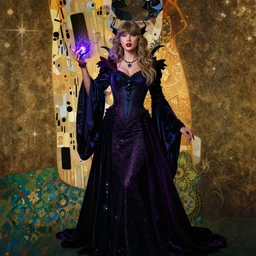 full length portrait of a woman who is a hybrid of cookie monster and taylor swift, sorcereress using dark seduction magic, d & d, medieval, fantasy, royo, klimt, miro, vallejo, frazetta, alphonse mucha, greg rutkowski, whealan