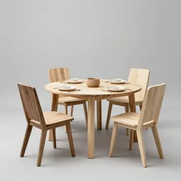 a dining set made from pure recycled materials, conceptual art
