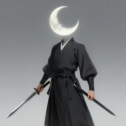 Swordsman with moon instead of head