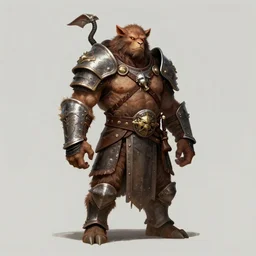 a bugbear warrior, concept character, full body, rpg illustration