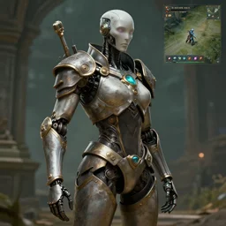 2B nier automata in Oblivion, detailed, artstation, concept art, Unreal Engine 5, gameplay screenshot, 8K