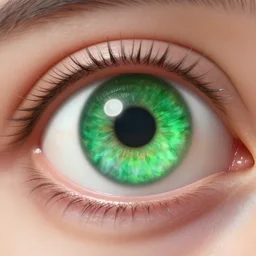 A 3d render of a green eye, hyper detailed, souls inside of eyeball