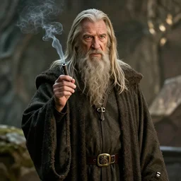 morgan freeman starring as gandalf in lord of the rings, high detail shot, smoking, render, cgsociety, photorealism