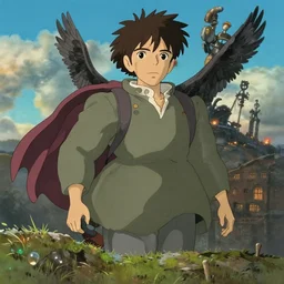 howl's moving castle by studio ghibli, matte painting