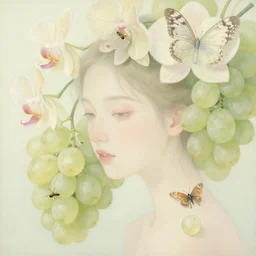 delicate beauty ; insects, flowers, butterflies, orchids, grapes by shin saimdang