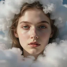 clouds pieta face close up