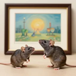 rat presenting art