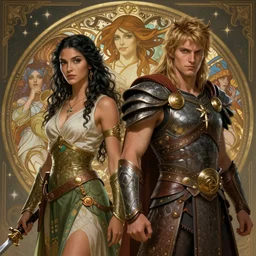cinematic stills from the xena warrior princess and raya and the last dragon crossover, deep focus, d & d, fantasy, intricate, elegant, highly detailed, digital painting, artstation, concept art, matte, sharp focus, illustration, hearthstone, art by artgerm and greg rutkowski and alphonse mucha