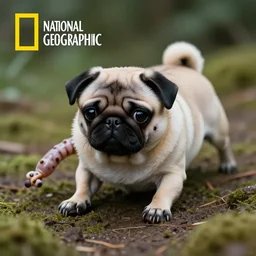 Realistic photo of pug tardigrade hybrid, six legs, macro photography, hyper cute, microorganism, tilt shift, National Geographic, award winning, 4k definition,