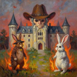 🤠 👻 🔥 🧝♂ 🐰 🏛, oil painting
