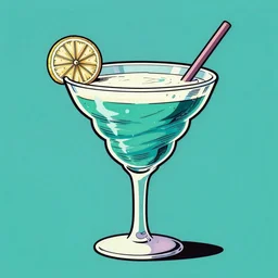 daiquiri shaped like a tornado! superflat, anime, 8 0 s, style of patrick nagel, art deco, sharp, detailed, clean lines, 8 k