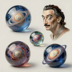 a hd surrealism painting of 3d cast glass galactic sculptures by dali and kandinsky, ultra detailed, 4k