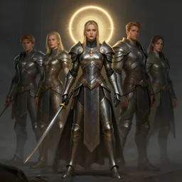 masterpiece concept art by thomas blackshear, imogen poots as a space paladin, octane render, matte painting, holy halo, by and hsiao ron chen, ilya kuvshinov, magali villeneuve, artgerm, jeremy lipkin and michael garmash and rob rey, christophe vacher