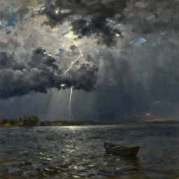 storm on the volga, oil on canvas, 1 8 7 3