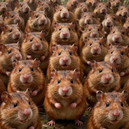 an army of angry hamsters, concept art by Doug Chiang cinematic, realistic painting, high definition, digital art, symmetrical, very detailed, extremely high detail, photo realistic, concept art, unreal engine 5,