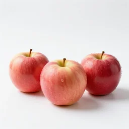a wide angle side view hyper realistic photo of only 3 apples on a wooden plate, food photography, highly detailed, sharp focus, award winning