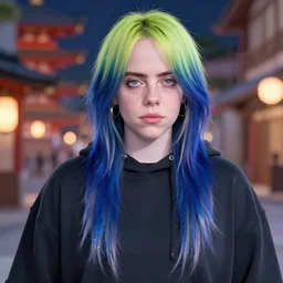 Billie Eilish as A Japan anime 4k detail