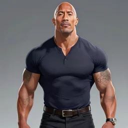 Dwayne The Rock Johnson in the style of anime, trending on artstation, digital art