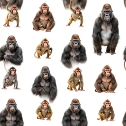 giant pattern of monkeys and gorillas