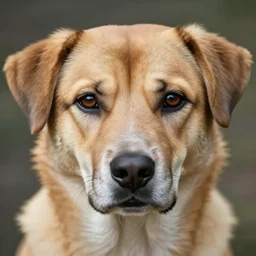 realistic photo of a dog human hybrid with human face, dog with human face, human eyes, human lips, liu xue art, matthew grabelsky art, sharp focus