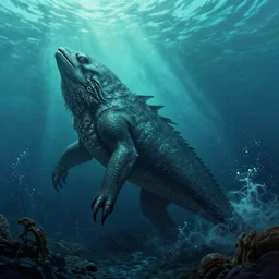 sea beast of the depths in the style of michael whelan and h. p. lovecraft