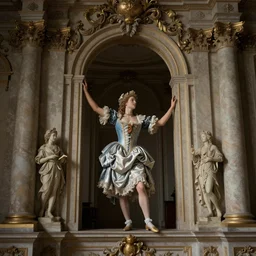 the dweller on the threshold dramatic, elaborate emotive Baroque and Rococo styles to emphasize beauty as a transcendental, 8k image, ultra-realistic
