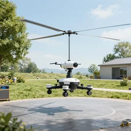 robotic helicopter simulator outside view