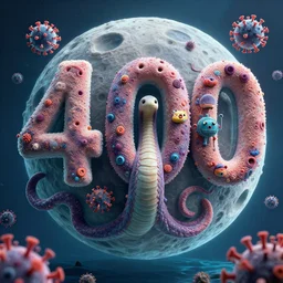 Cute Coronavirus Creatures!, Infernal Nymph!!!, 4000 meters above the bottom of the ocean, cinematic, hyper realism, high detail, octane render, unreal engine, 8k, vibrant color, the inhabitants of the Moon resembled large serpents with a spongy, porous skin, Integrating with Technology!!, by dom qwek and andrea chiampo