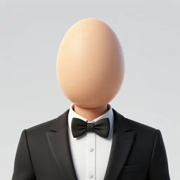 Egg-headed man wearing tuxedo
