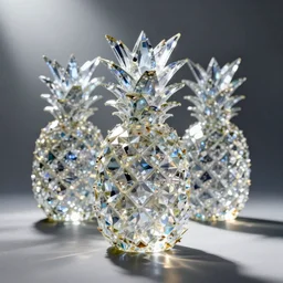 pineapples made of transparent crystals, pineapple - shaped crystals