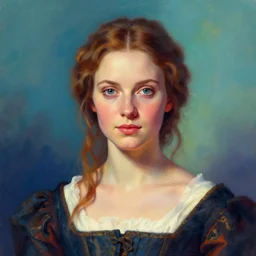 A beautiful portrait of a Edita Vilkeviciute, frontal, digital art by Eugene de Blaas and Ross Tran, vibrant color scheme, highly detailed, in the style of romanticism