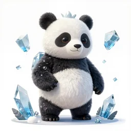 Ice Panda, trending on artstation, ultra detailed, 8k, character illustration by Greg Rutkowski, Thomas Kinkade.