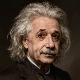 beautiful young brunette woman einstein portrait