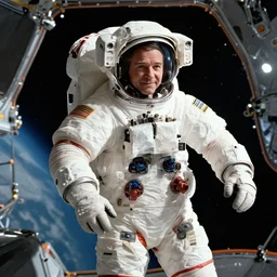Walter White as an astronaut outside a space station, 4k detailed, very very well detailed image 5, 8k