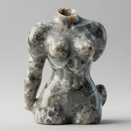 abstract marbled statue with quartz veins, glossy, sss gi blender, made by gaudi, heavy grain, high quality